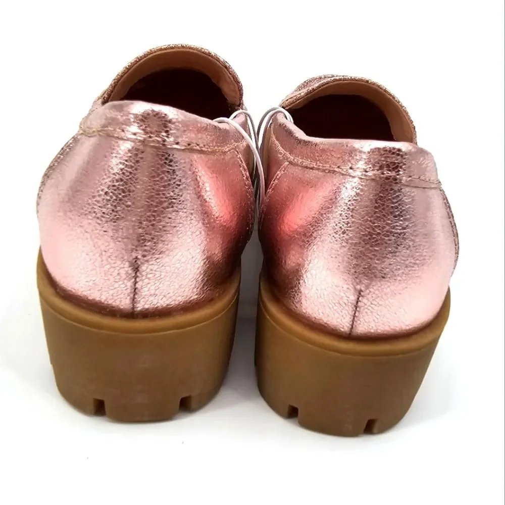 Jellypop Girl Pink Metallic Giltter Moccasins Size 1